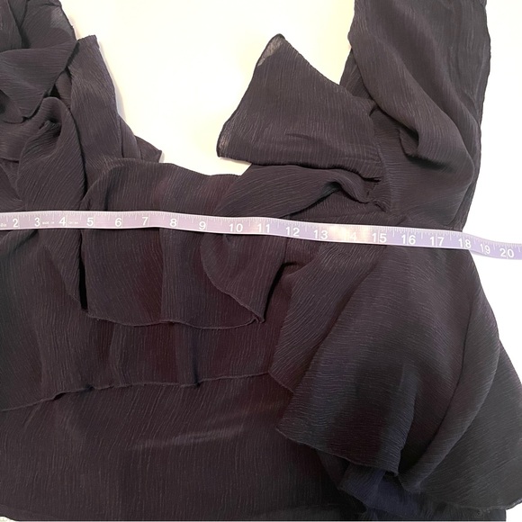 A piece apart Viga cold shoulder silk ruffle top size M blue - Picture 7 of 11